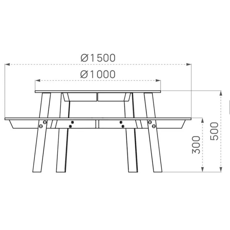 Taula de Pícnic Blava amb Gravats | Mobiliari de Fusta i PEHD